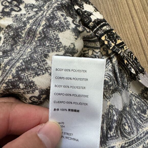 Free People Midsummer Day Black Tan Printed Sleeveless Cutout Tunic Dress Small - Picture 7 of 8